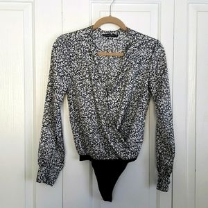 Abercrombie Women's Long-Sleeve Satin Bodysuit